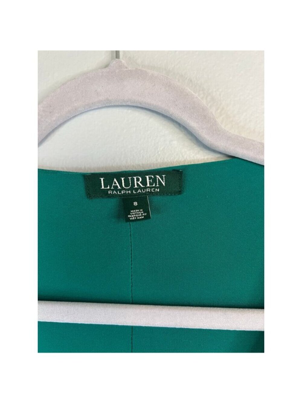 Lauren Ralph Lauren Emerald Green Bell Sleeve Shift Dress Size 8 - Picture 2 of 4